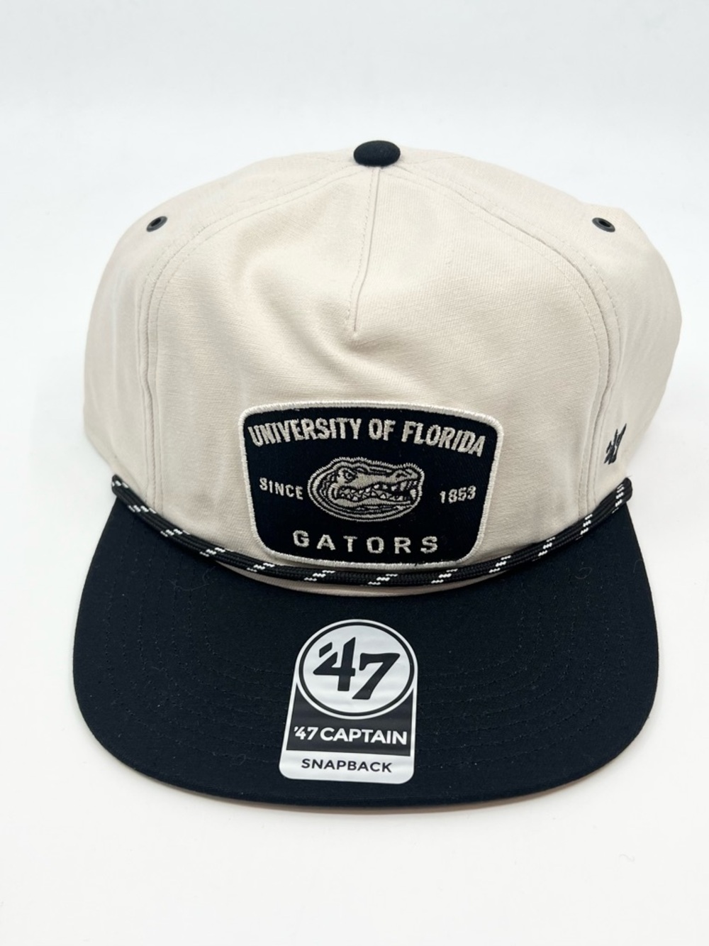 Florida Gators NCAA '47 Brand Captain Black/White Rope Snapback Hat - BRAND NEW